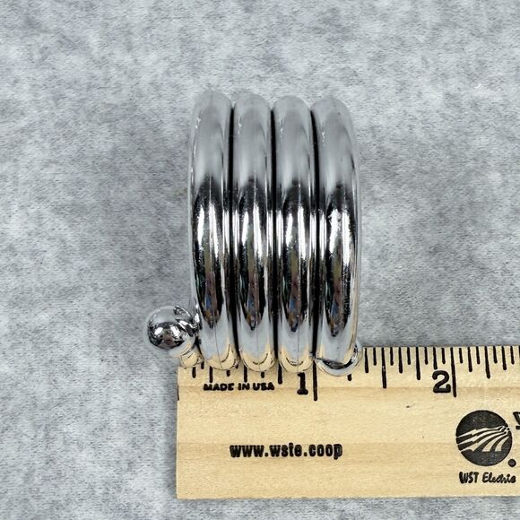 Set of 6 Vintage Silvertone Coiled Spiral Napkin Holder Rings  1-3/4" HEAVY - Picture 4 of 5